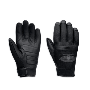 GLOVE-F/F WINGED SKULL BLK