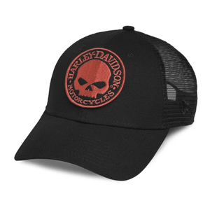 CAP-ORANGESKULL,BLK